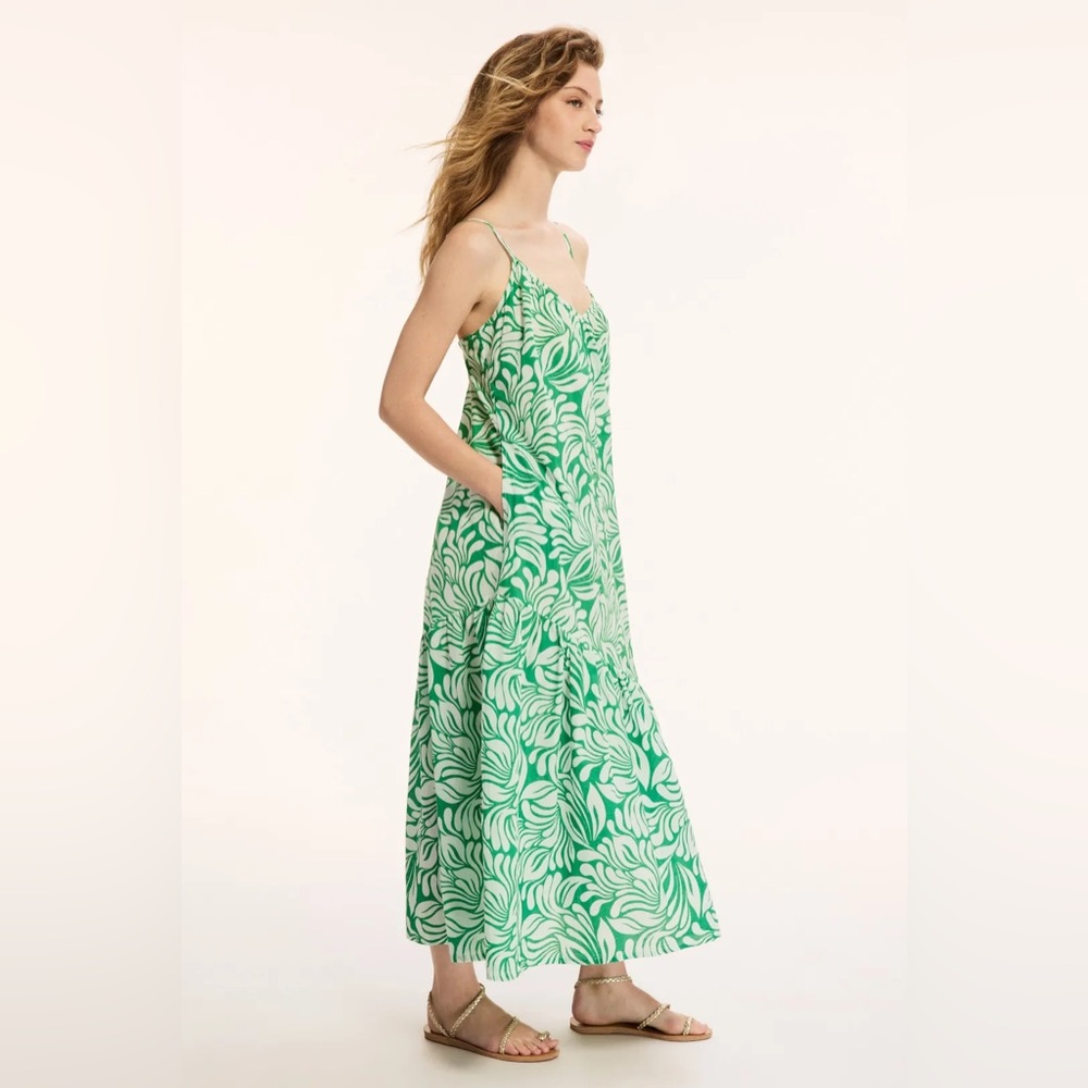 YUMI KIM Zuri Maxi Dress Green / White Floral Print Size Large - Picture 3 of 10